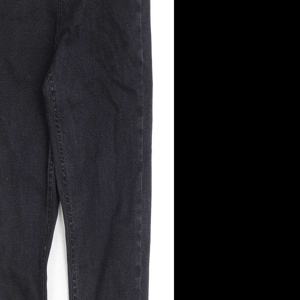 F&F Womens Black Cotton Skinny Jeans Size 10 Regular Zip