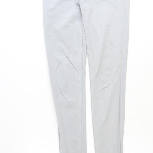 Preworn Womens Grey Cotton Skinny Jeans Size 25 in Regular Zip