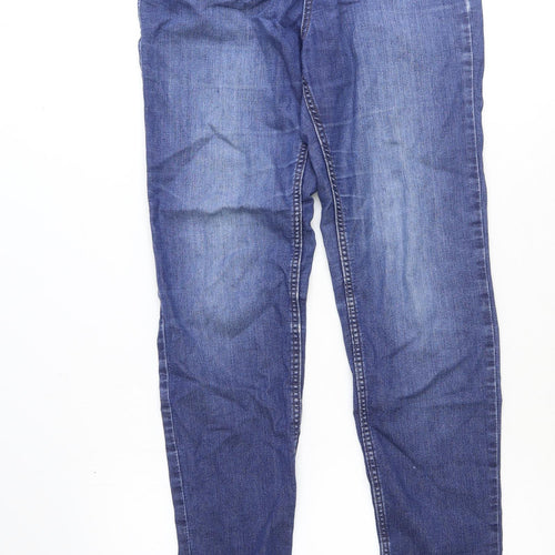 H&M Womens Blue Cotton Straight Jeans Size 8 Regular