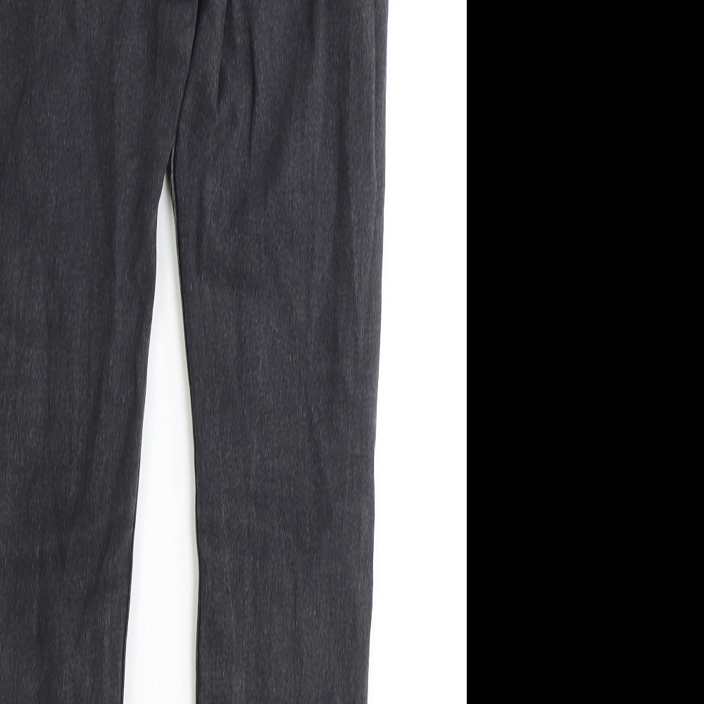 Marks and Spencer Womens Black Cotton Straight Jeans Size 12 Regular Zip