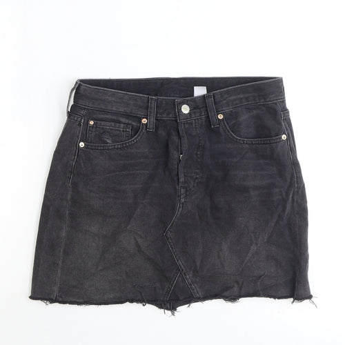 Denim Womens Black Camel Straight & Pencil Skirt Size 12 Button