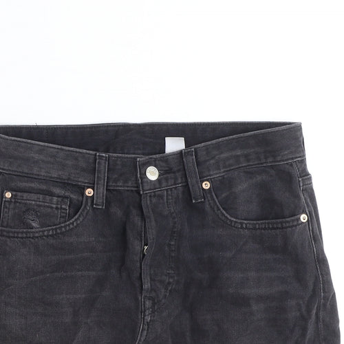 Denim Womens Black Camel Straight & Pencil Skirt Size 12 Button