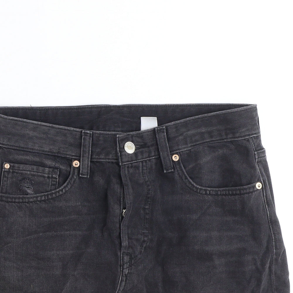 Denim Womens Black Camel Straight & Pencil Skirt Size 12 Button