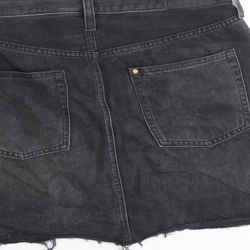 Denim Womens Black Camel Straight & Pencil Skirt Size 12 Button