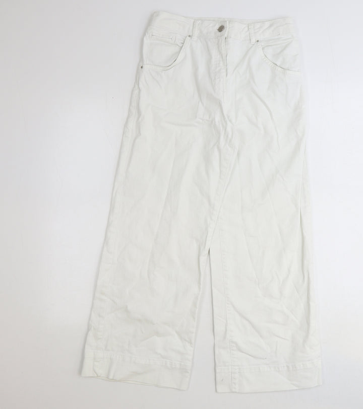 Hoxton Womens White Cotton Straight Jeans Size 28 in Regular Zip