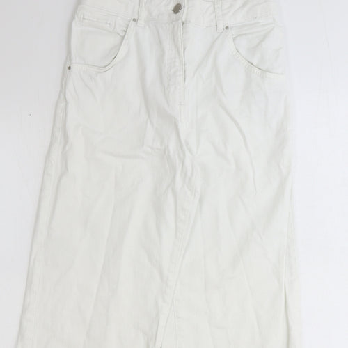 Hoxton Womens White Cotton Straight Jeans Size 28 in Regular Zip