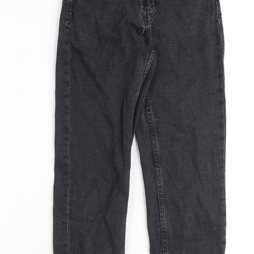 Astradivarius Womens Black Cotton Straight Jeans Size 6 Regular Zip