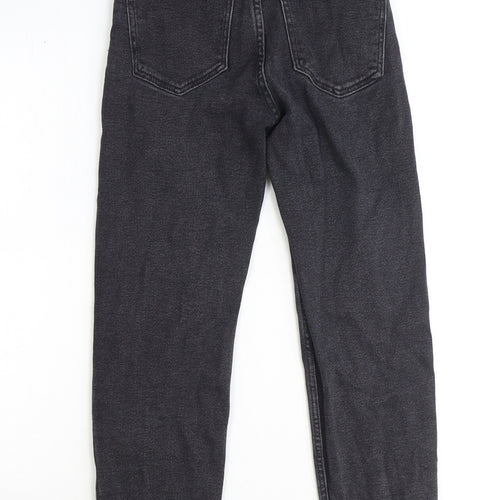 Astradivarius Womens Black Cotton Straight Jeans Size 6 Regular Zip