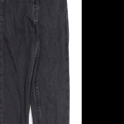 Astradivarius Womens Black Cotton Straight Jeans Size 6 Regular Zip