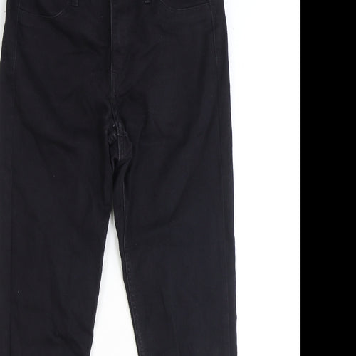 Denim Womens Black Cotton Straight Jeans Size 30 in Relaxed Zip