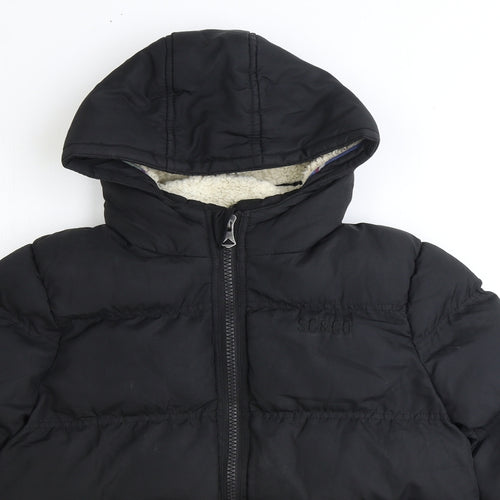 SoulCal&Co Boys Black Puffer Jacket Jacket Size 13 Years Zip