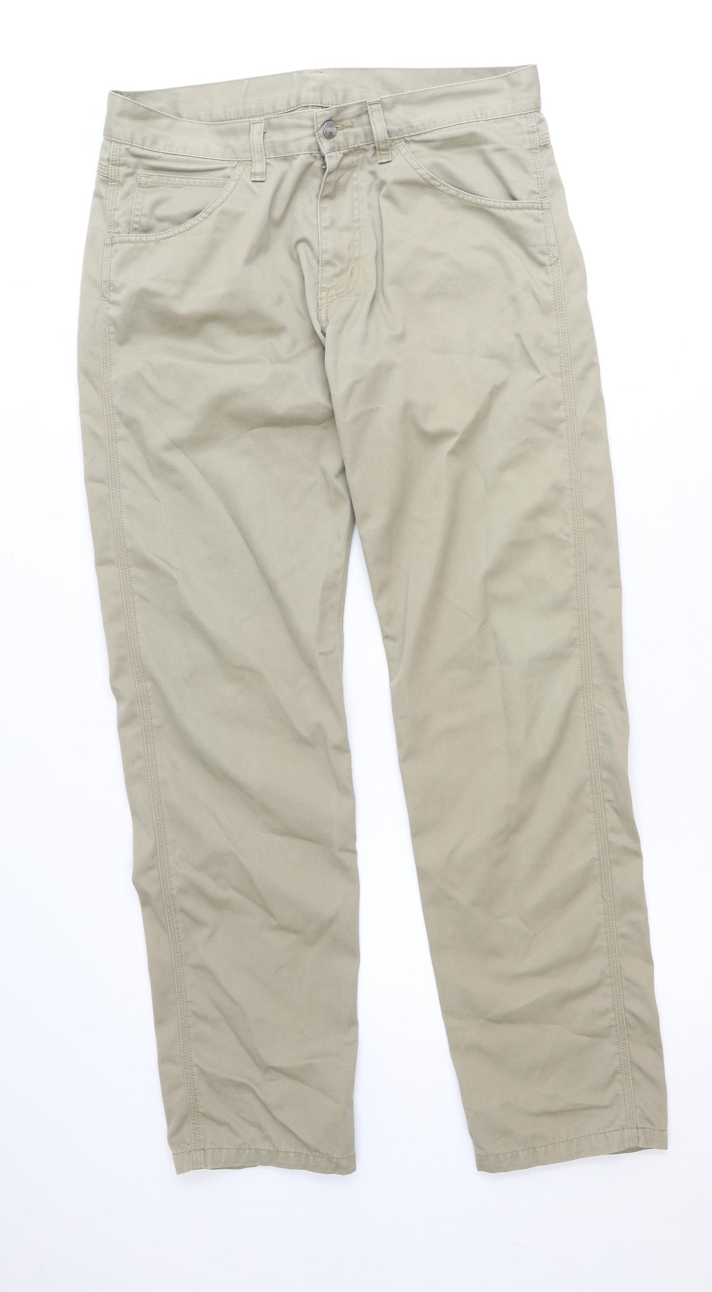 Carhartt Mens Beige Polyester Trousers Size 32 in Regular Zip