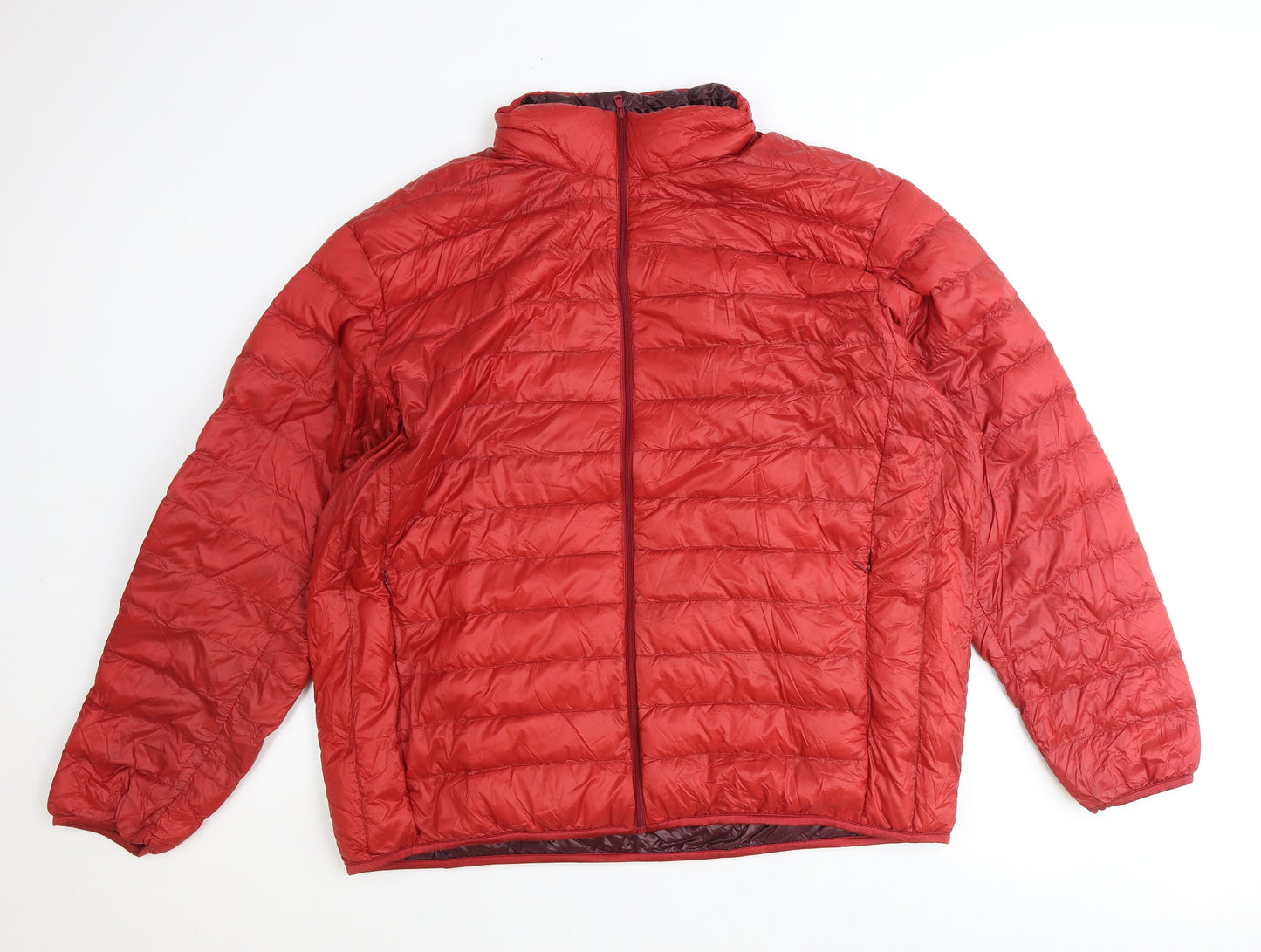 Uniqlo Mens Red Quilted Jacket Size 3XL Zip