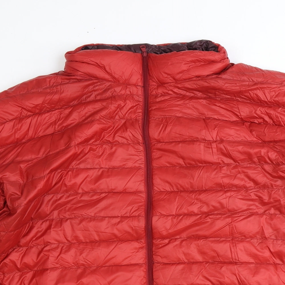 Uniqlo Mens Red Quilted Jacket Size 3XL Zip