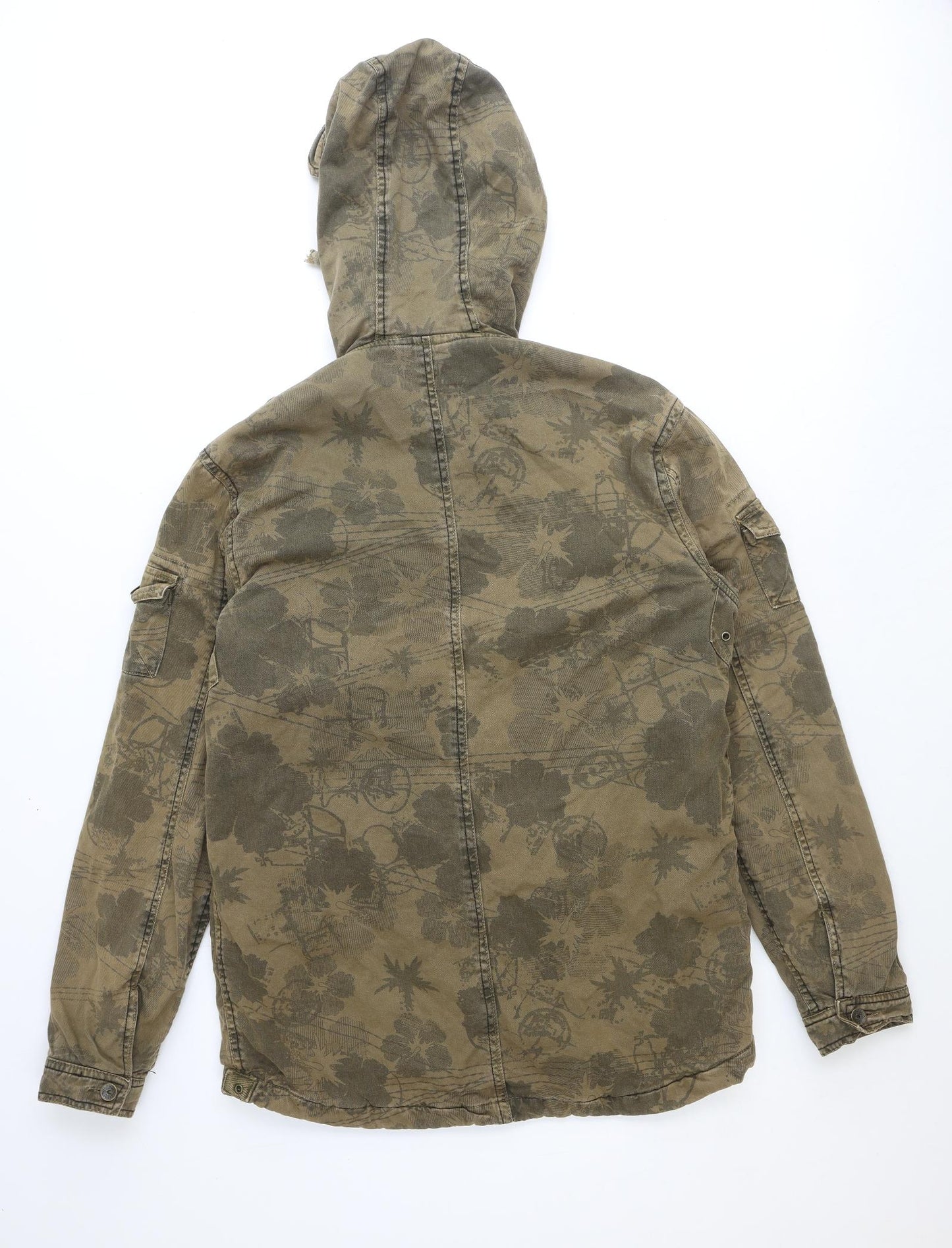 Denim & Co. Mens Brown Camouflage Jacket Size S Zip