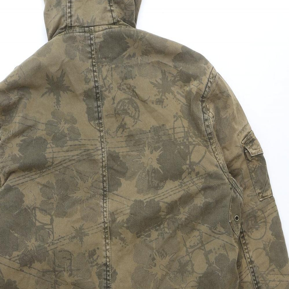 Denim & Co. Mens Brown Camouflage Jacket Size S Zip