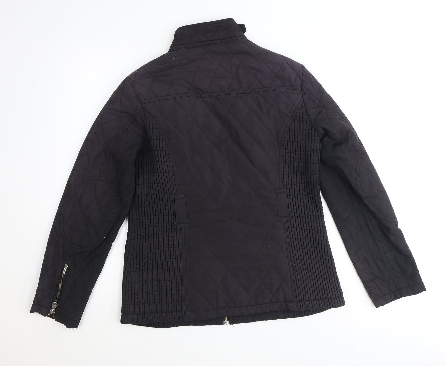John Rocha Womens Black Quilted Jacket Size 10 Zip