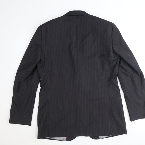NEXT Mens Grey Striped Polyester Jacket Suit Jacket Size 42 Regular