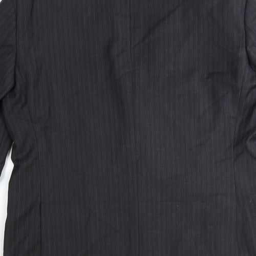 NEXT Mens Grey Striped Polyester Jacket Suit Jacket Size 42 Regular