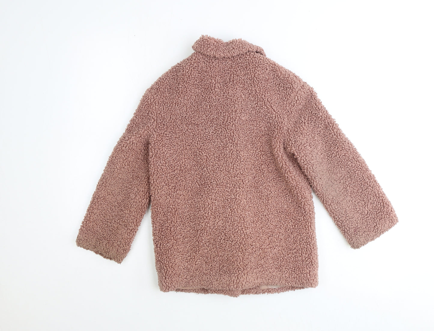 F&F Girls Pink Basic Coat Coat Size 9-10 Years Button