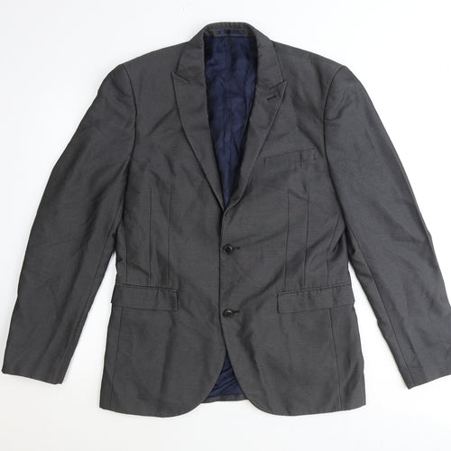 NEXT Mens Grey Polyester Jacket Suit Jacket Size 40 Regular