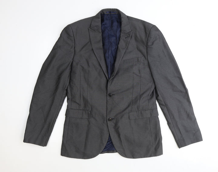 NEXT Mens Grey Polyester Jacket Suit Jacket Size 40 Regular