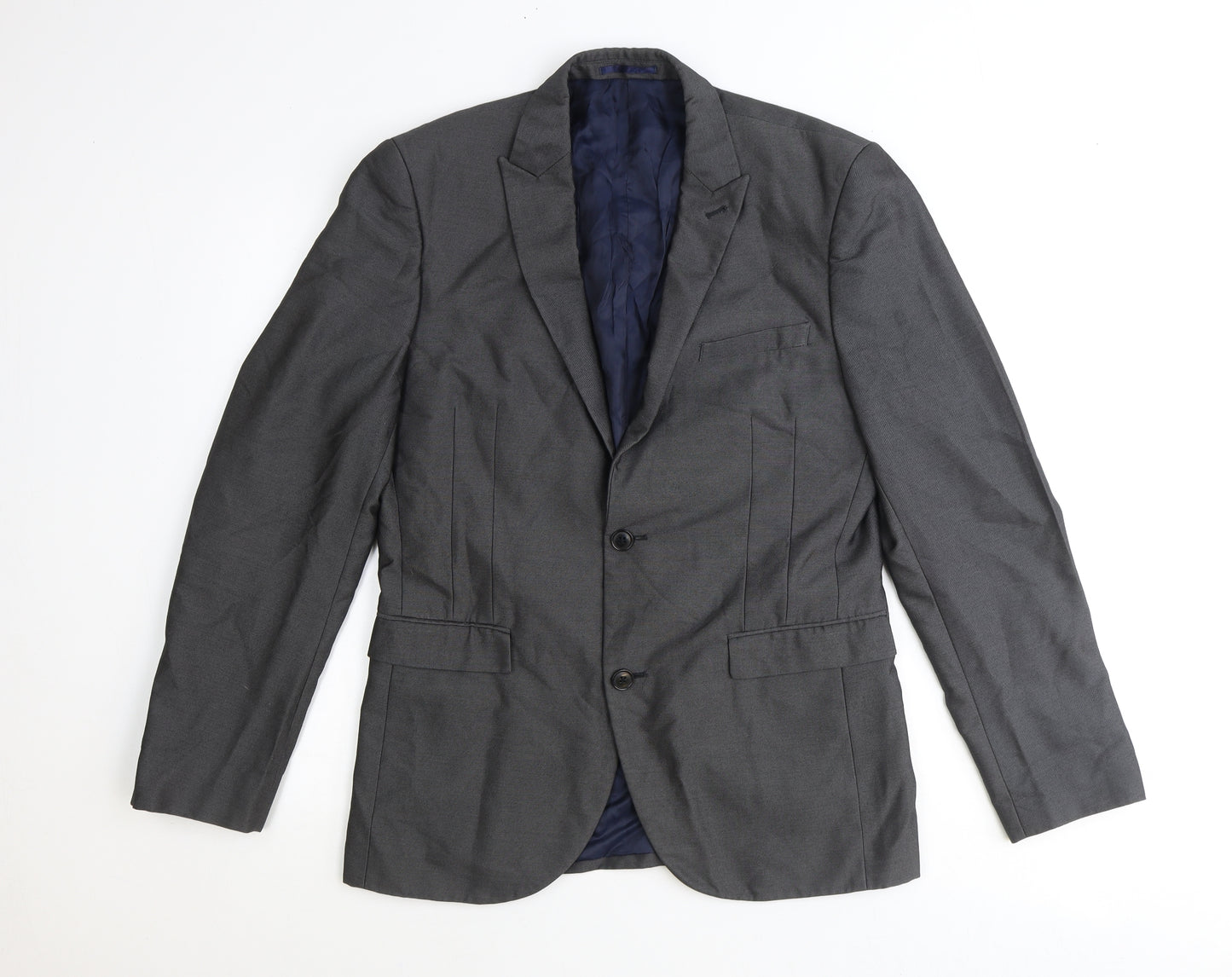 NEXT Mens Grey Polyester Jacket Suit Jacket Size 40 Regular