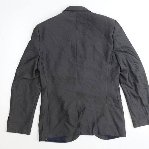 NEXT Mens Grey Polyester Jacket Suit Jacket Size 40 Regular
