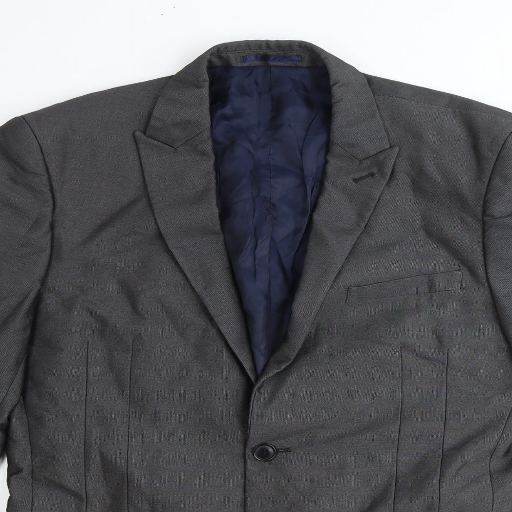 NEXT Mens Grey Polyester Jacket Suit Jacket Size 40 Regular