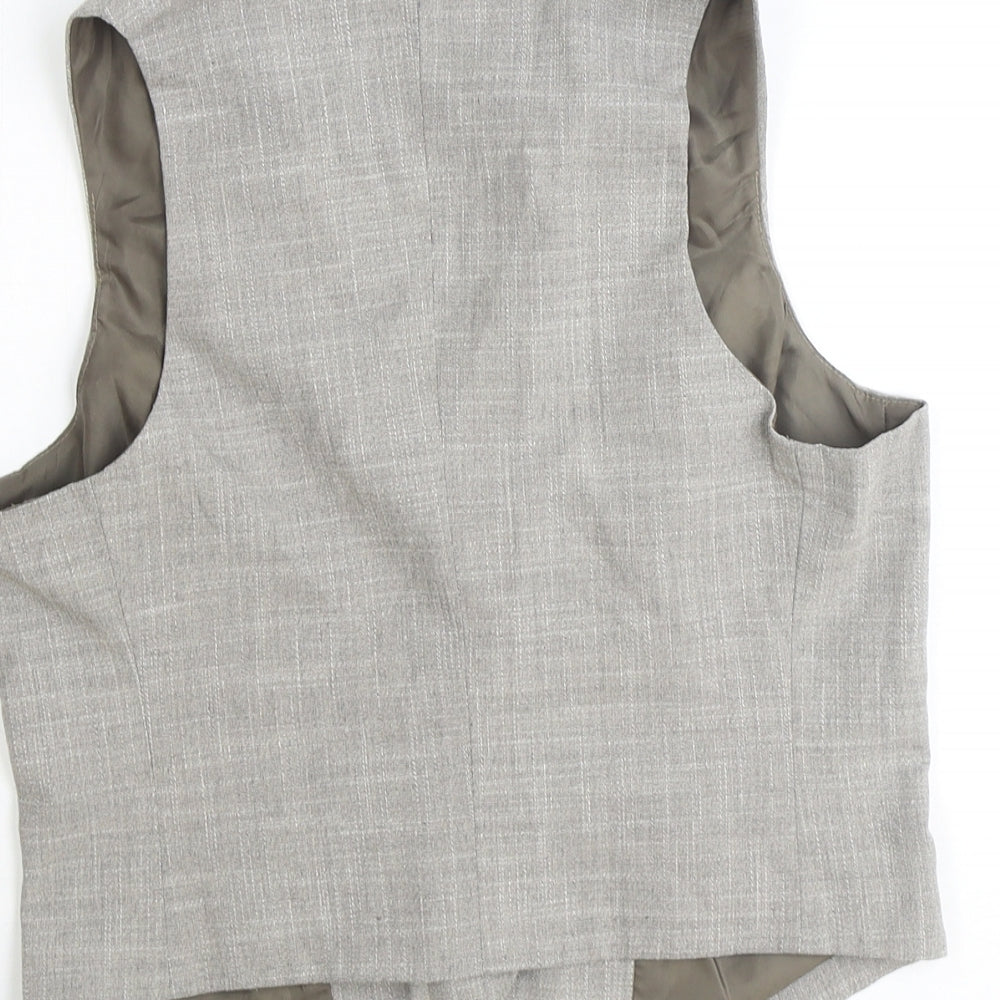 ASOS Womens Grey Polyester Jacket Suit Waistcoat Size 10