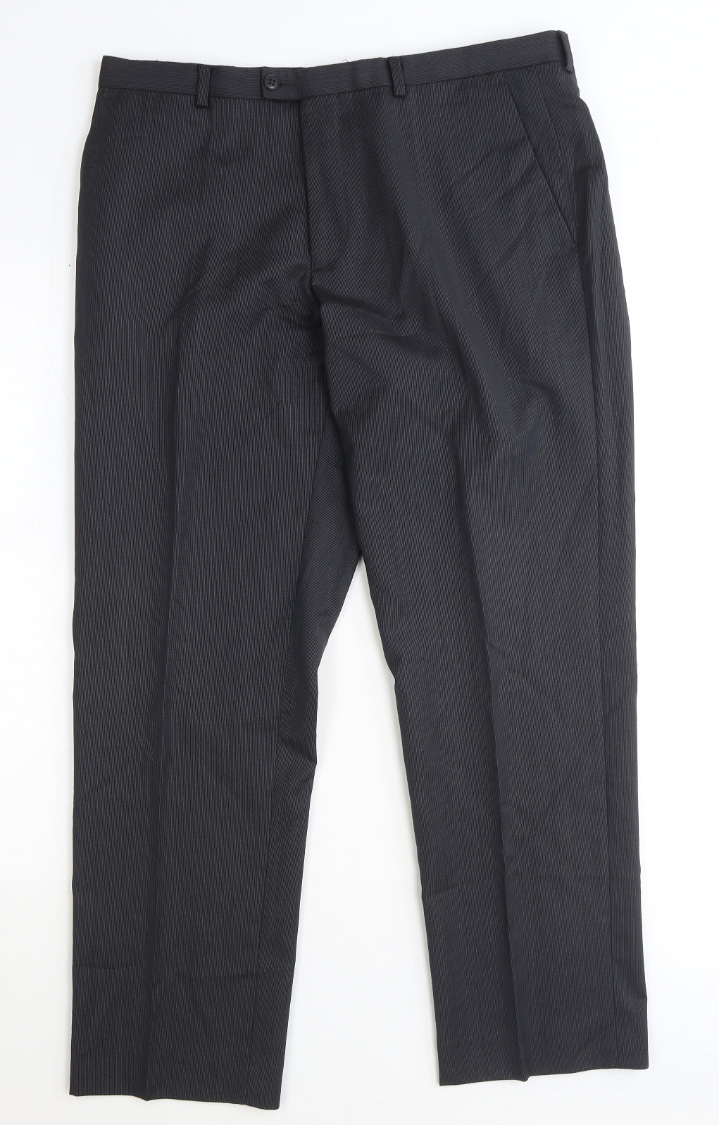 Preworn Mens Black Wool Dress Pants Trousers Size 34 in Regular Zip