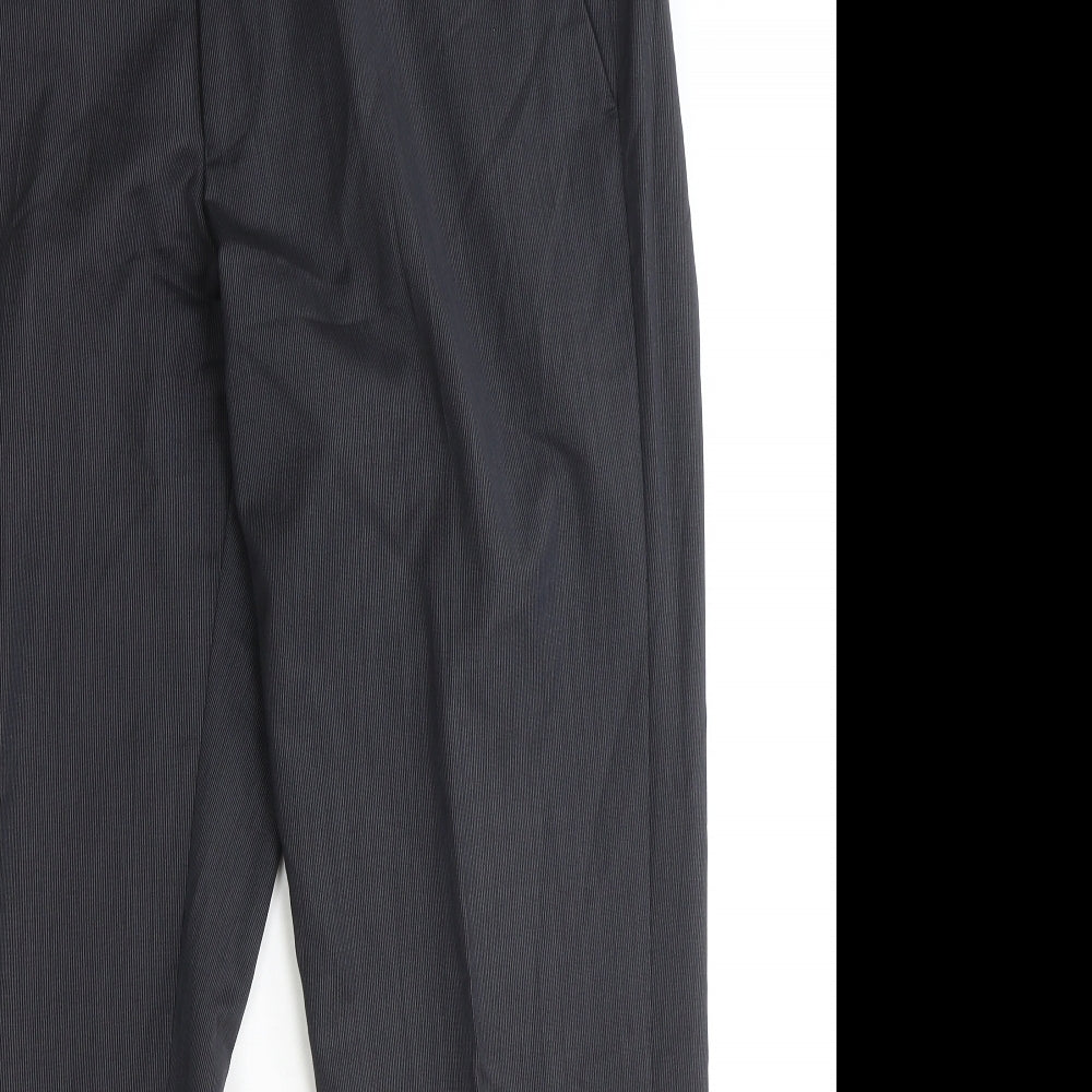 Preworn Mens Black Wool Dress Pants Trousers Size 34 in Regular Zip