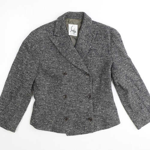 Sahra Womens Grey Wool Jacket Blazer Size 10