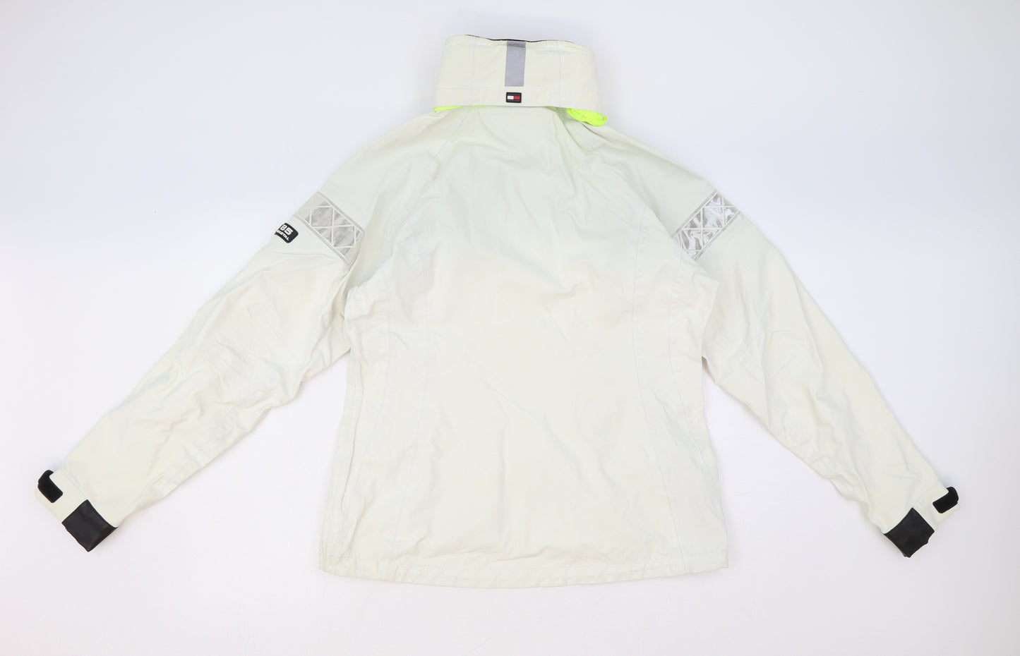 Tommy Hilfiger Womens White Windbreaker Jacket Size L Zip