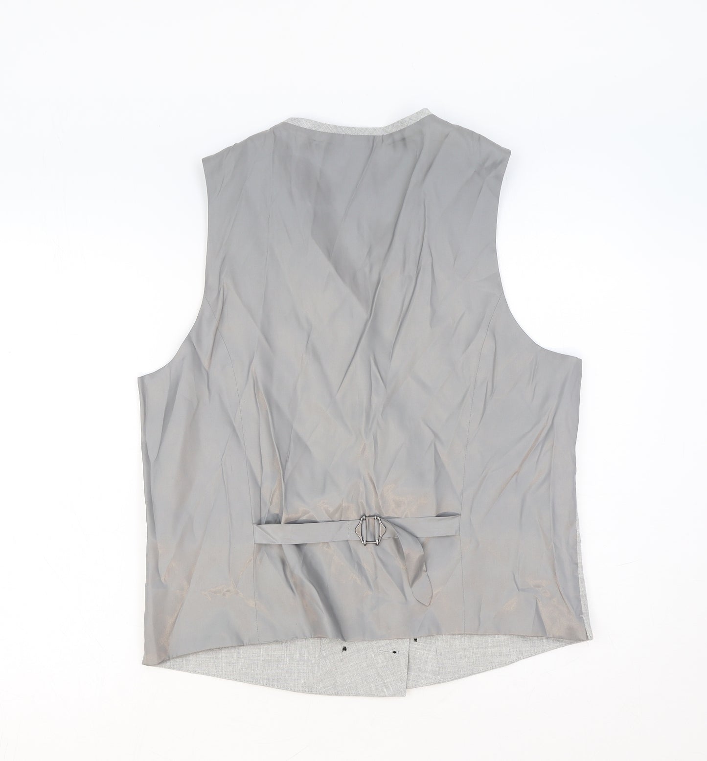 Marks and Spencer Mens Grey Linen Jacket Suit Waistcoat Size L Regular