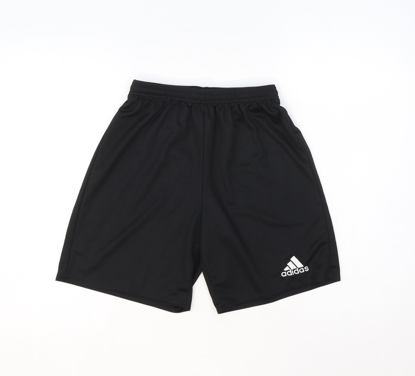 adidas Boys Black Polyester Sweat Shorts Size 13-14 Years Regular Tie