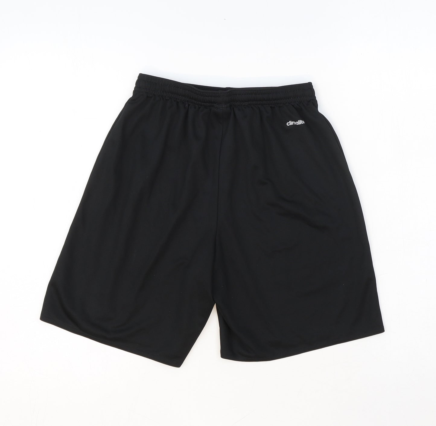 adidas Boys Black Polyester Sweat Shorts Size 13-14 Years Regular Tie