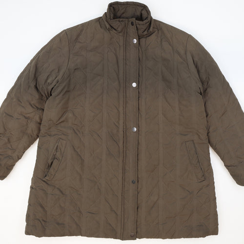 Catkin Womens Brown Quilted Coat Size 4XL Zip