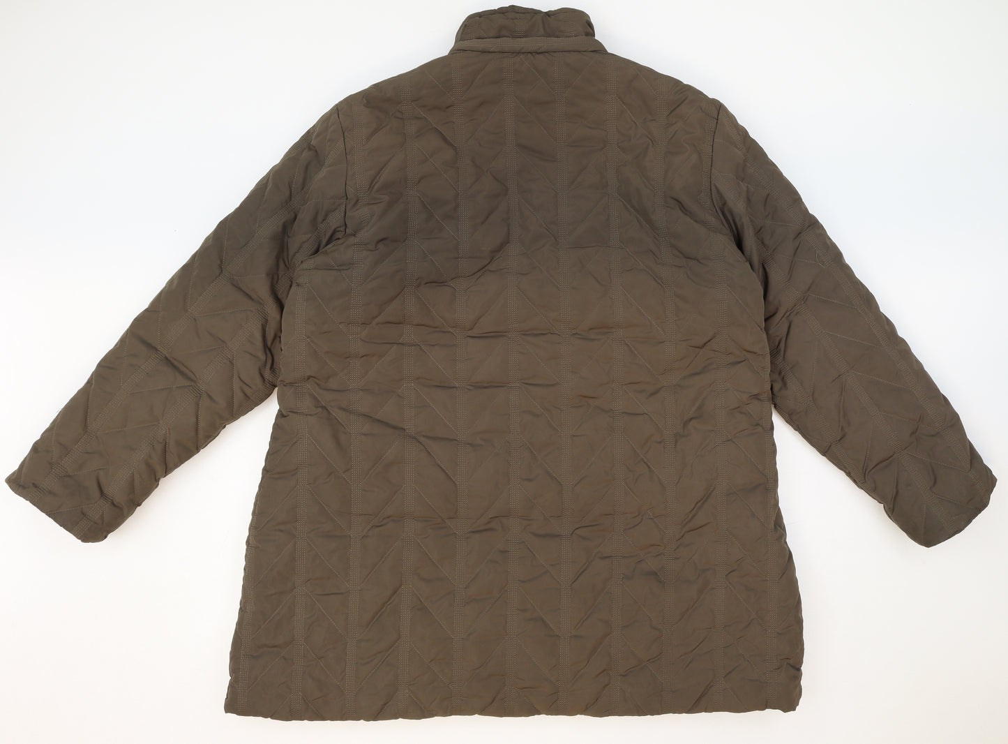 Catkin Womens Brown Quilted Coat Size 4XL Zip