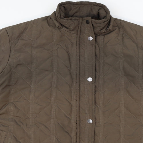 Catkin Womens Brown Quilted Coat Size 4XL Zip