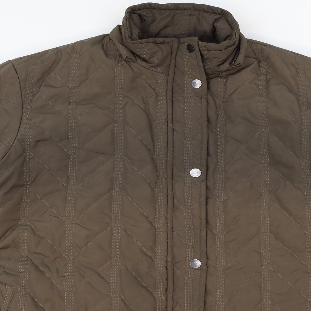 Catkin Womens Brown Quilted Coat Size 4XL Zip