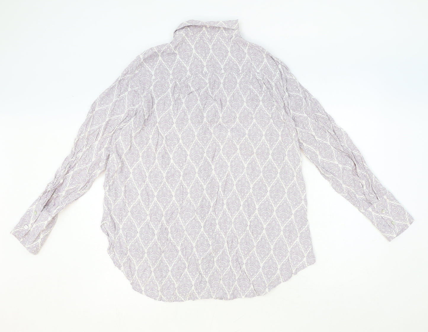 Autograph Womens Pink Geometric Viscose Basic Button-Up Size 16 Collared