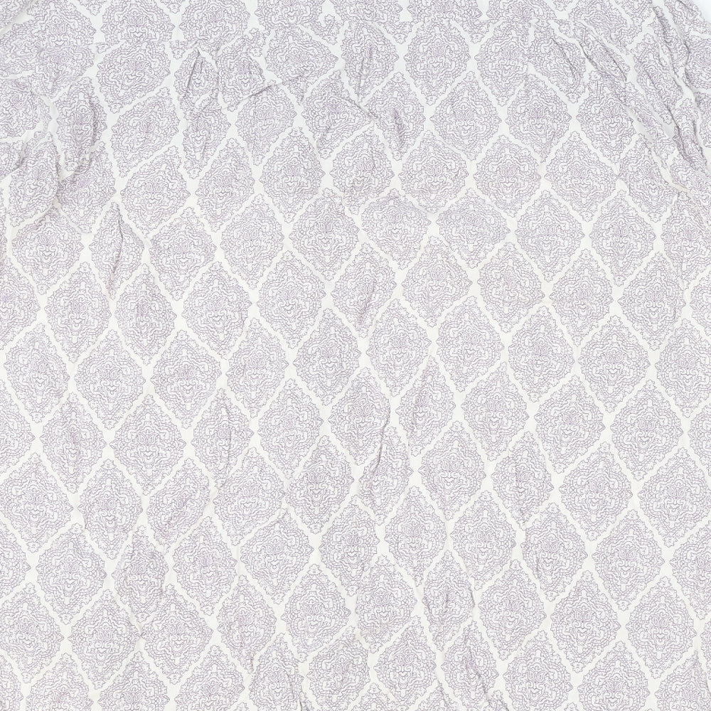 Autograph Womens Pink Geometric Viscose Basic Button-Up Size 16 Collared