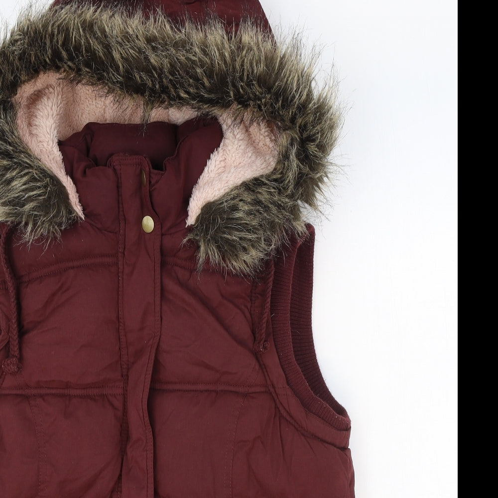 New Look Womens Red Gilet Jacket Size 14 Zip