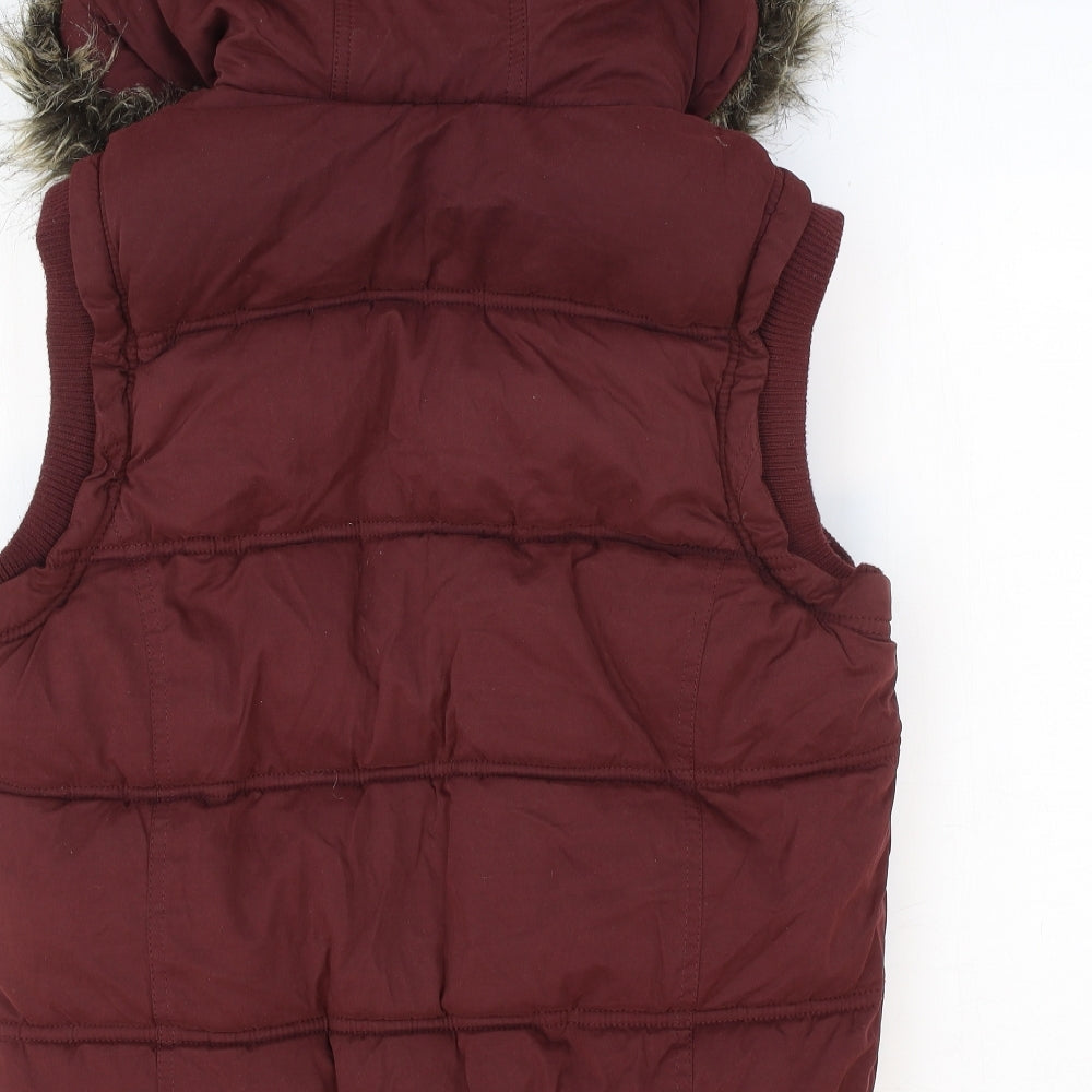 New Look Womens Red Gilet Jacket Size 14 Zip