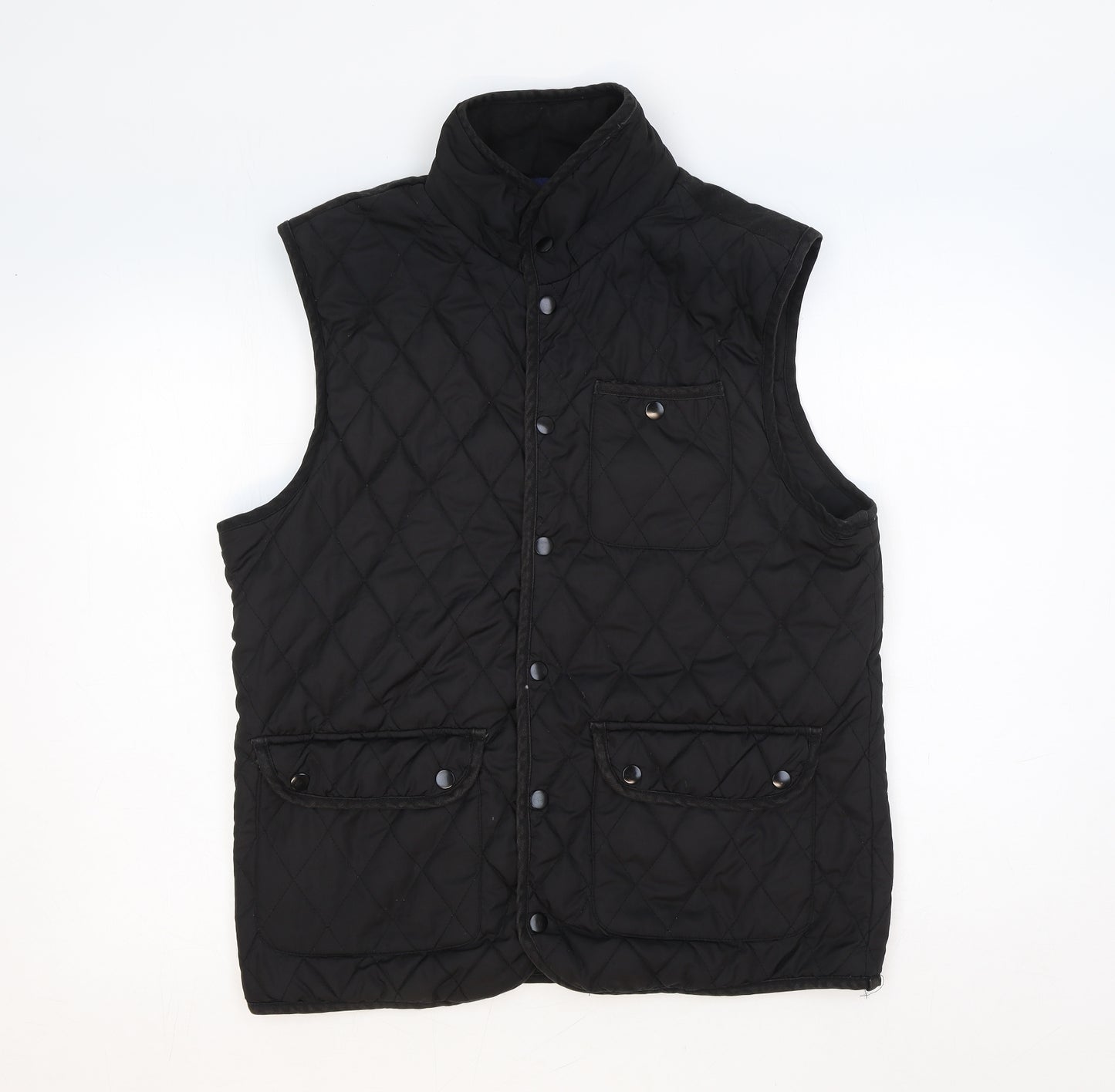 River Island Mens Black Gilet Jacket Size M Snap