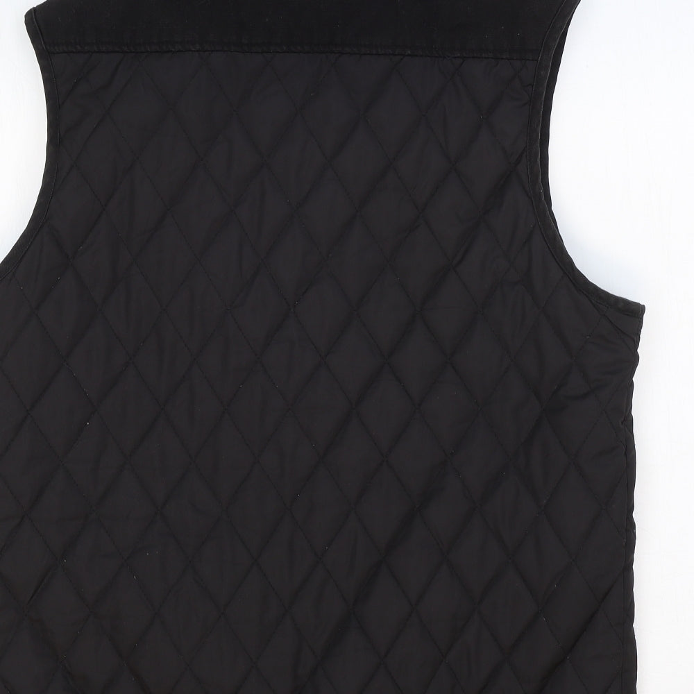 River Island Mens Black Gilet Jacket Size M Snap