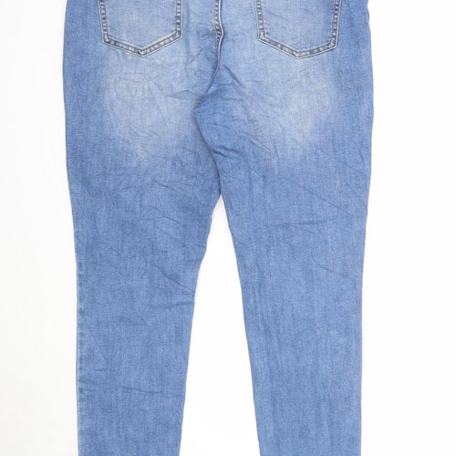 Principles Womens Blue Cotton Straight Jeans Size 16 Slim Zip