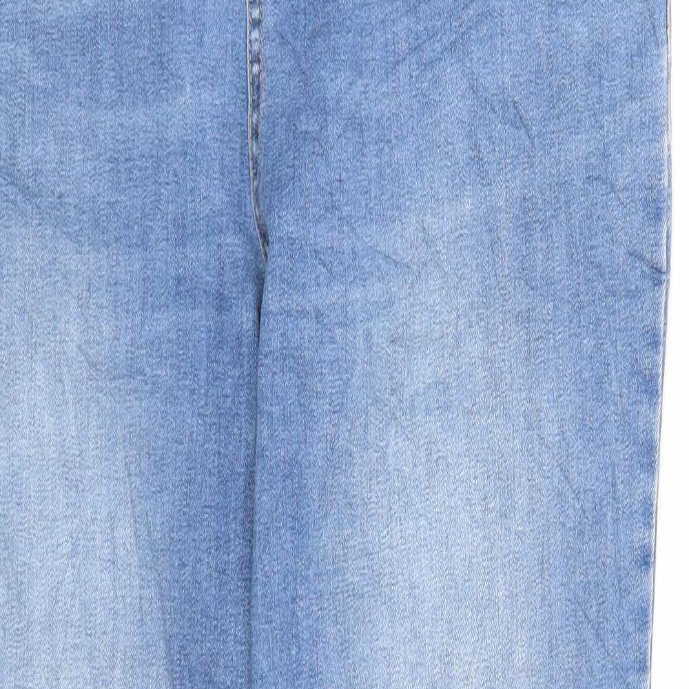 Principles Womens Blue Cotton Straight Jeans Size 16 Slim Zip