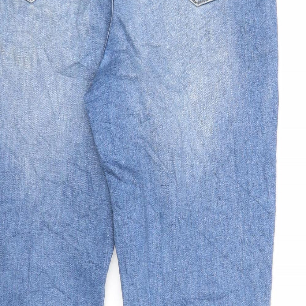 Principles Womens Blue Cotton Straight Jeans Size 16 Slim Zip
